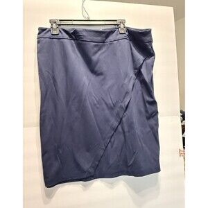 Simply Styled by Sears Women's Blue Solid Knit Pencil Skirt Knee Pull-On XL